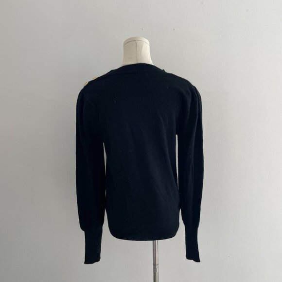 Veronica Beard Nelia 100 Black Cashmere Crewneck Sweater | Women’s Size Medium - Picture 4 of 7